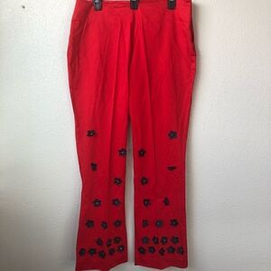 Liz Lange New York Red Flowered Maternity Pants